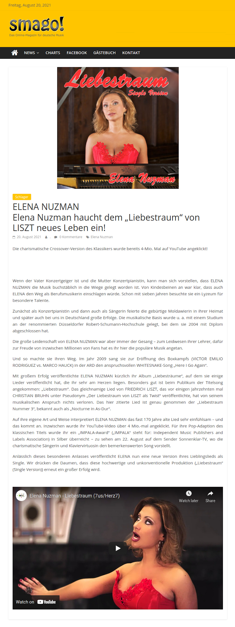 Elena Nuzman - News - smago.de - August 2021