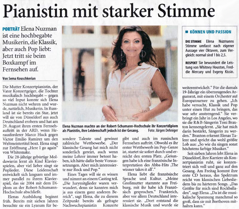 Elena Nuzman - Westdeutsche Zeitung - Juli 2009